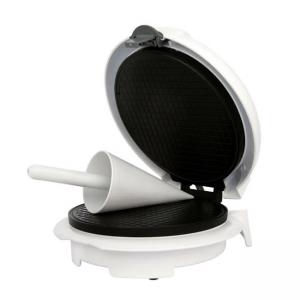 Уред за вафлени фунийки adler, 1500w, незалепващо покритие, плоча: 18 см, бял, ad 3038