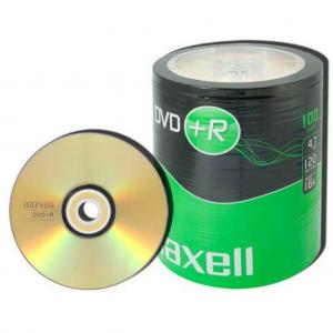 Дискове dvd+r maxell, 4.7 gb, 16x, 120мин, в целофан, 100 бр.