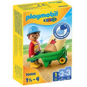 Комплект playmobil 70409 - строител с количка, 2970409