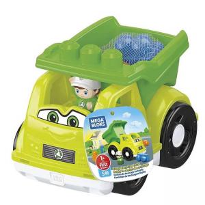 Детски комплект за игра mega bloks, камион за рециклиране на отпадъци, зелен, 175074