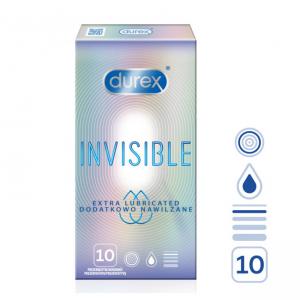Презервативи durex invisible extra lubricated, 10 броя
