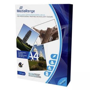 Фото хартия mediarange mrink105, din a4, 210 x 297mm, за мастилено-струйни принтери, гланцирана, 160g, 100 страници