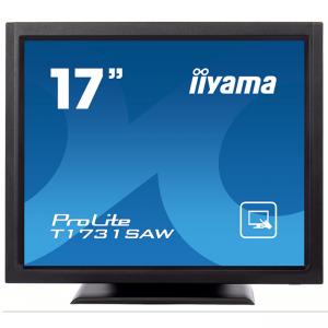 Тъч монитор iiyama t1731saw-b5, 17 инча, tn led panel, 1280x1024, 230cd/m2, 5ms, hdmi, displayport, vga, tech-14399