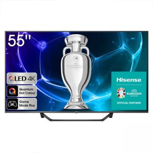 Телевизор hisense a7kq, 55 инча, 4k ultra hd 3840x2160, qled, fald, quantum dot, hdr 10plus, hlg, dolby vision, dolby atmos, smart tv, wifi 5ghz, wifi