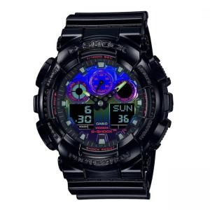 Мъжки часовник casio g-shock classic, 20bar, корпус от полимер, верижка от полимер, led подсветка, черен, ga-100rgb-1aer