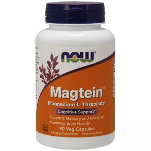Магтеин - магнезиев треонат - magtein - magnesium threonate - 90 капсули - now foods, nf2390