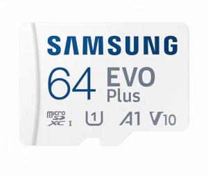 Памет samsung 64gb micro sd card evo plus with adapter, class10, transfer speed up to 160mb/s