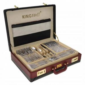 Комплект прибори за хранене kinghoff kh 3504, 72 части, за 12 човека, куфар, неръждаема стомана, сребрист