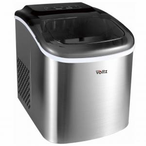 Ледогенератор oliver voltz ov51447cs, 120w, 12кг/24 часа, 1.3 л, 9 кубчета за цикъл работа, индикатор за лед и вода, инокс