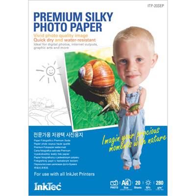 Хартия inktec хартия premium silky/сатен/paper, 20sh, a4, 280g/m2 - inktec-pap-20sep
