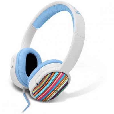 Слушалки canyon cnl-hp03 stripes (20hz-20khz, cable, 1.8m) white - cnl-hp03s