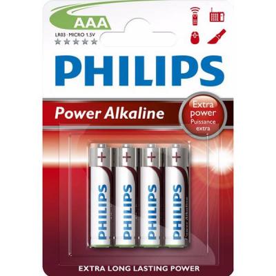 Алкални батерии philips power alkaline батерия lr03 aaa, 4-blister - lr03p4b/10