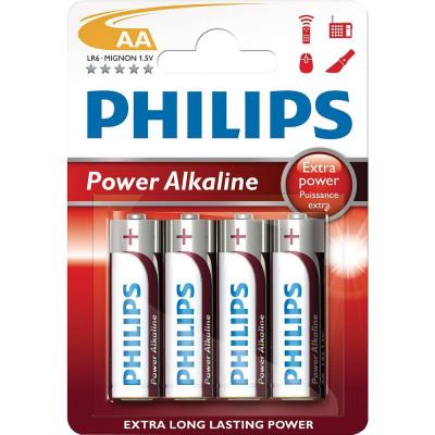 Алкални батерии philips power alkaline батерия lr6 aa, 4-blister - lr6p4b/10
