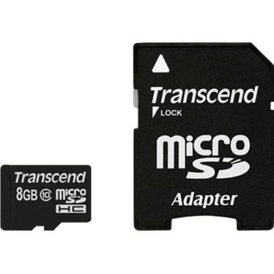 Transcend 8gb microsdhc (1 adapter - class 10) - ts8gusdhc10