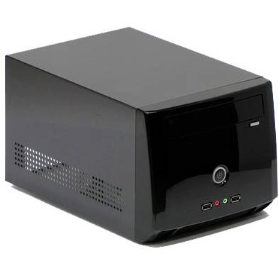 Кутия chassis cfi cbi-a8989 desktop,  mini-itx, 2xusb2.0, audio, psu  150w, glossy black/black front panel - cbi-a8989gg