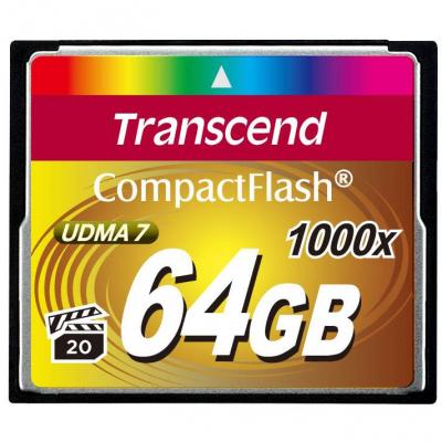Transcend 64gb cf card (1000x, type i) - ts64gcf1000