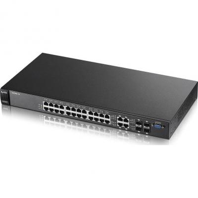Суич zyxel es3500-24 metro switch 24x10/100mbps+4xgigabit rj45/sfp порта 19' rackmount - zyxel-es3500-24