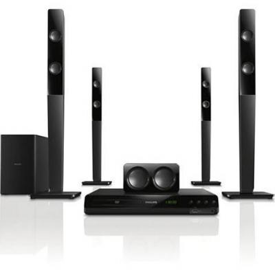 Система за домашно кино с високи тонколони philips, възпр. dvd, 300w, usb, hdmi - htd3570