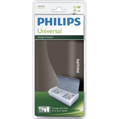 Зарядно устройство за батерии philips зарядно за батерии  aa/aaa/9v/c/d, 250ma, 220/240v, без вкл. батерии - scb2110nb/12