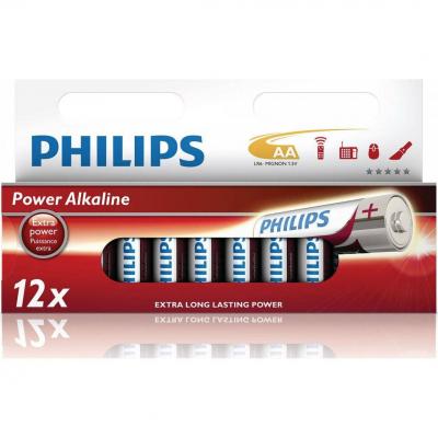 Батерии philips power alkaline lr6 aa 12-wide multi pack