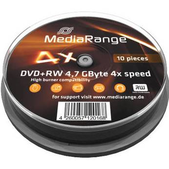Dvd+rw mediarange 120min./4.7gb. 4x - 10 бр. в шпиндел