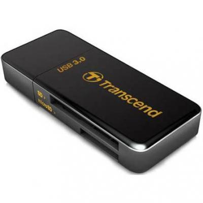Четец за флаш карта transcend usb3.0 sd/microsd card reader (black) - ts-rdf5k