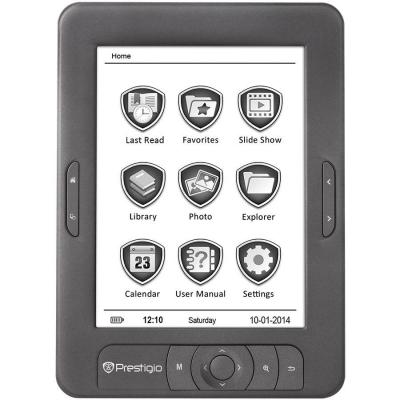 Четец на книги prestigio 6 inch, e ink, oed 3 gen, 16 grey level, 800*600, e200, 4gb, 1400mah battery, light inside - per3764bc