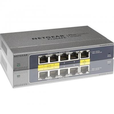 Комутатор netgear 5pt gigabit poe/pd plus switch - gs105pe-10000s