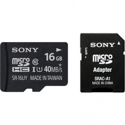 Памет sony 16gb micro sd, class 10 с адаптер - sr16uya