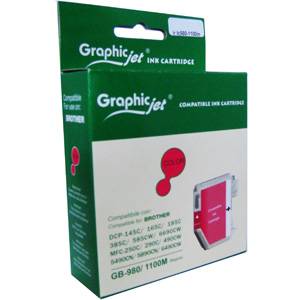 Brother ( lc980m lc1100hym ) magenta ink cartridge, dcp385c/ dcp585cw / dcp6690cw / mfc6490cw - graphic jet
