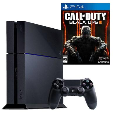 Конзола sony playstation 4 (ps4) - jet black 500 gb + call of duty black ops 3