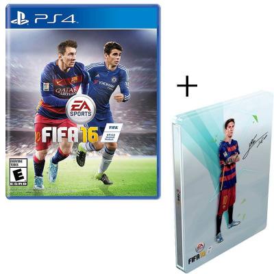 Игра fifa 16 за playstation 4 (ps4) фифа 16 + messi steelbook (disc cover)
