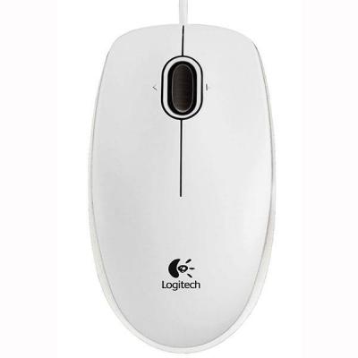 Оптична мишка logitech optical mouse b100  usb, 3 but, бяла - logitech-mouse-b100w