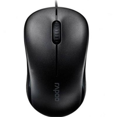 Жична оптична мишка, черен цвят, rapoo n1130