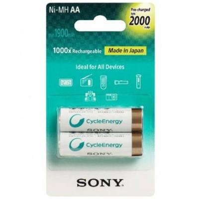 Акумулаторна батерия sony, rechargeables, 2 x aa, 2000 mah, ready to use, nh-aab2kn