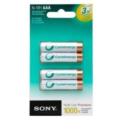 Акумулаторна батерия sony, 4x aaa, 800 mah, ready to use, nh-aaab4kn