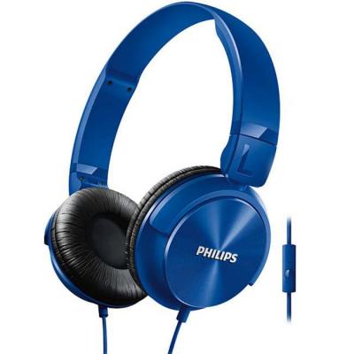 Слушалки с лента за глава, philips dj style, с микрофон, сини, shl3065bl