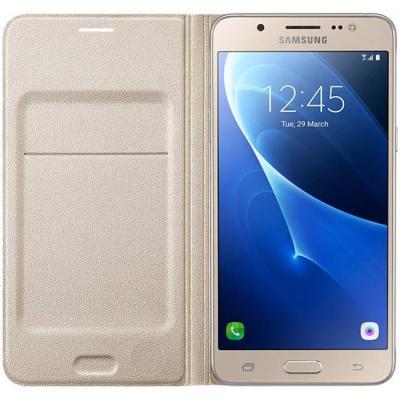 Калъф samsung galaxy j5 (2016), flip wallet cover, златист, ef-wj510pfegww