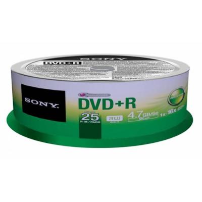 Dvd+r sony 120min/4.7gb,16x - 25 броя в шпиндел, 25dpr47sp