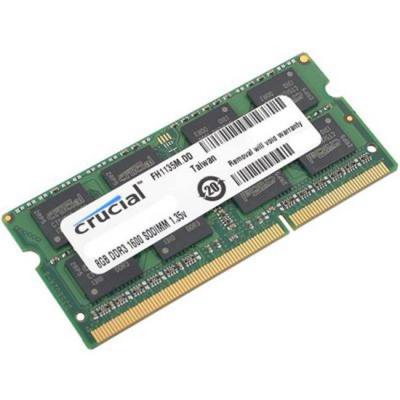 Памет crucial ram 8gb ddr3 1600 mt/s (pc3-12800) cl11 sodimm 204pin 1.35v/1.5v, ct102464bf160b