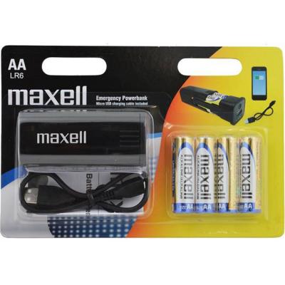 Външна батерия maxell + 4 алкални батерии aa lr6, ml-pb-ext+4*aa