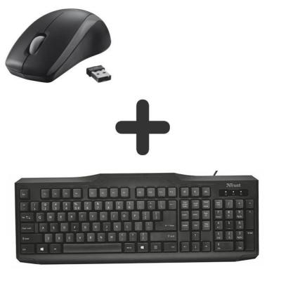 Клавиатура trust classicline keyboard - 20635+ мишка trust carve wireless mouse черна 19932