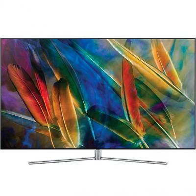 Телевизор samsung 49q7fam, 49 инча, 4k qled flat, smart, 3100 pqi, quad-core, wireless, сребрист, qe49q7famtxxh