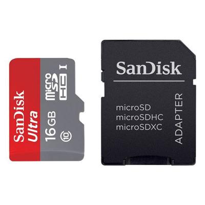 Карта памет sandisk micro sdhcuhs-i, + адаптер, 16gb, class 10, sd-sdqunc-016g-gn6ma