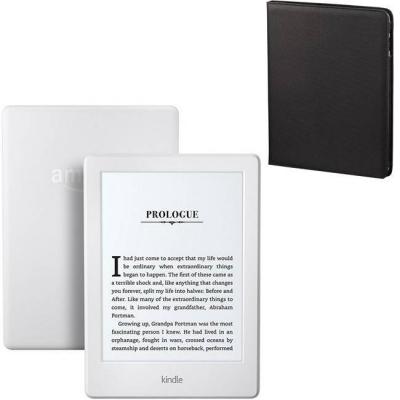 Четец за е-книги amazon kindle glare-free 6 инча, touch 4gb (8.gen), бял,(white) touchscreen display, 2016+ калъф hama arezzo за eлектронна книга