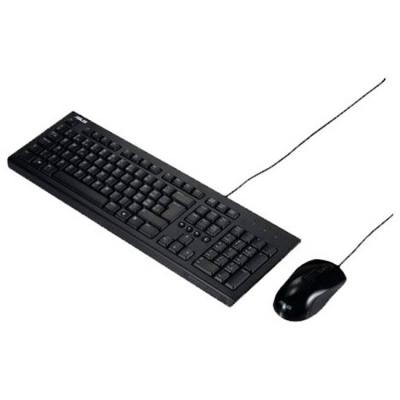 Клавиатура asus u2000 keyboard & optical mouse set wired, black, 90-xb1000km00020-