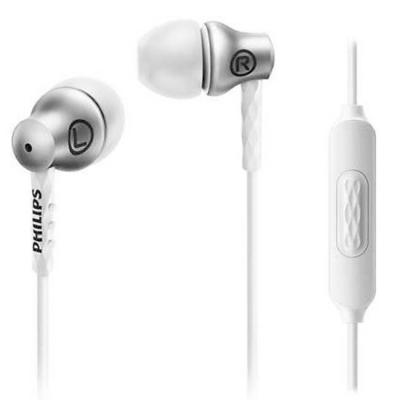 Слушалки с микрофон philips тапи, бял- сребрист цвят, she8105sl