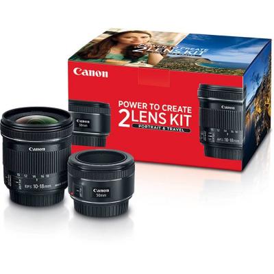 Комплект обективи canon portrait travel 2 lens kit w/ef 50mm f/1.8 stm ef-s 10-18mm f/4.5-5.6