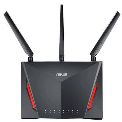 Безжичен рутер asus rt-ac86u, двубандов ac2900 nitroqam, 750+2167 mbps, 1 x usb 3.0, 1 x usb 2.0, gigabit, asus-rt-ac86u