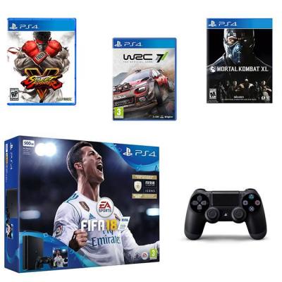 Комплект конзола sony ps4 500 gb fifa 18 bundle with fifa 18+игра street fighter 5+игра wrc 7+игра mortal kombat xl+геймпад